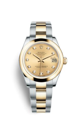 Rolex 178243-0024 : Datejust 31 Rolesor Yellow  Domed / Oyster / Champagne Diamond