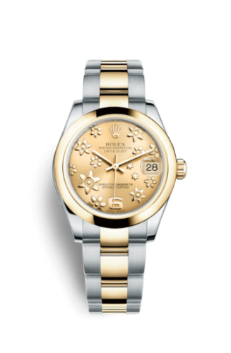 Rolex 178243-0078 : Datejust 31 Rolesor Yellow Domed / Oyster / Champagne Floral