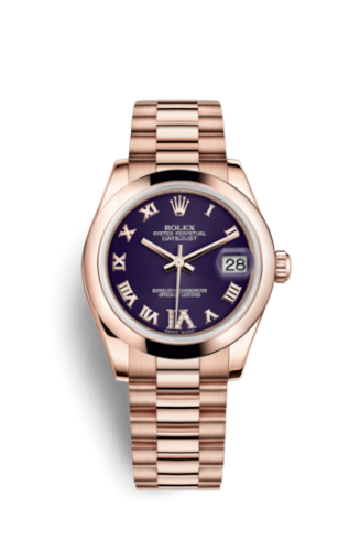 Rolex 178245f-0033 : Datejust 31 Everose Domed / President / Purple Roman