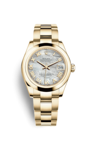 Rolex 178248-0013 : Datejust 31 Yellow Gold Domed / Oyster / MOP Roman
