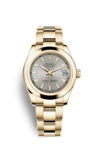 Rolex 178248-0020 : Datejust 31 Yellow Gold Domed / Oyster / Silver