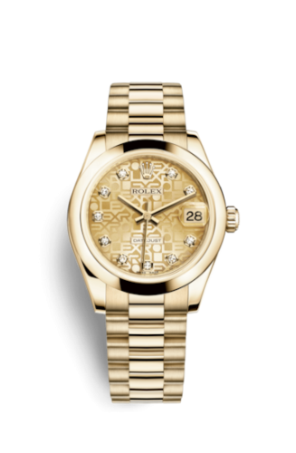 Rolex 178248-0023 : Datejust 31 Yellow Gold Domed / President / Champagne Computer