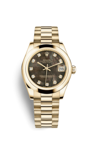 Rolex 178248-0074 : Datejust 31 Yellow Gold Domed / President / Black MOP