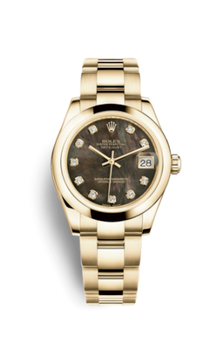Rolex 178248-0076 : Datejust 31 Yellow Gold Domed / Oyster / Black MOP