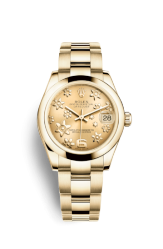 Rolex 178248-0085 : Datejust 31 Yellow Gold Domed / Oyster / Champagne Floral
