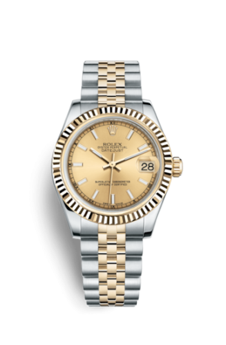 Rolex 178273-0001 : Datejust 31 Rolesor Yellow Fluted / Jubilee / Champagne