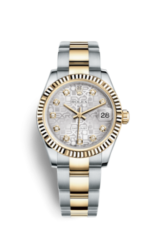 Rolex 178273-0010 : Datejust 31 Rolesor Yellow Fluted / Oyster / Silver Computer