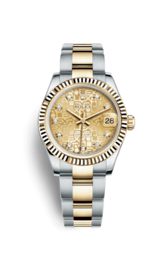 Rolex 178273-0043 : Datejust 31 Rolesor Yellow Fluted / Oyster / Champagne Computer