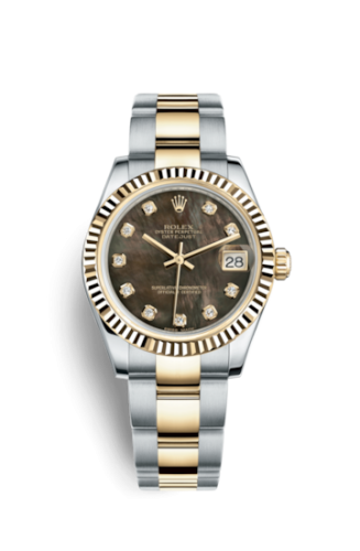 Rolex 178273-0081 : Datejust 31 Rolesor Yellow Fluted / Oyster/ Black MOP
