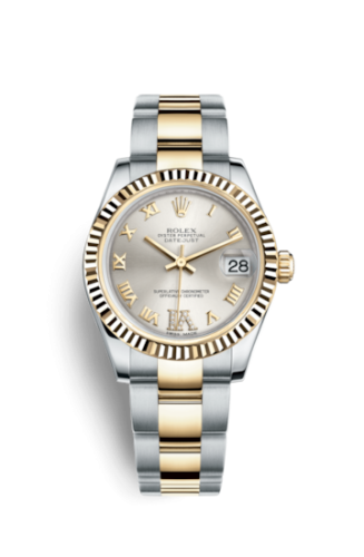 Rolex 178273-0094 : Datejust 31 Rolesor Yellow Fluted / Oyster / Silver Roman