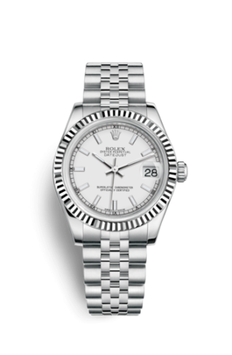 Rolex 178274-0008 : Datejust 31 Stainless Steel Fluted / Jubilee / White