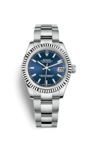 Rolex 178274-0038 : Datejust 31 Stainless Steel Fluted / Oyster / Blue