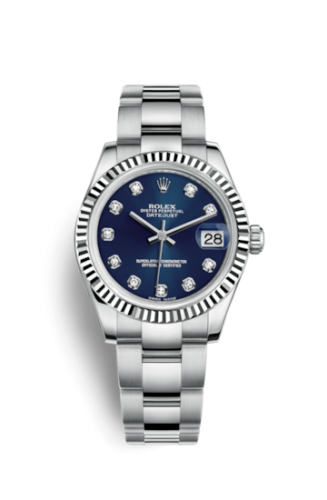 Rolex 178274-0061 : Datejust 31 Stainless Steel Fluted / Oyster / Blue - Diamond