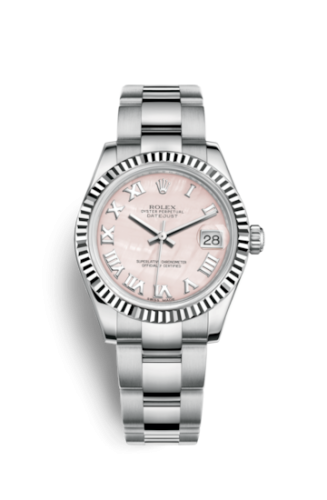 Rolex 178274-0068 : Datejust 31 Stainless Steel Fluted / Oyster / Pink MOP - Roman