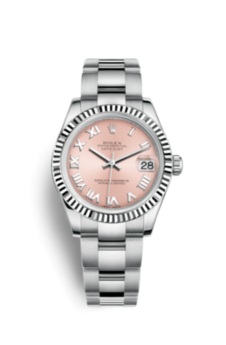 Rolex 178274-0076 : Datejust 31 Stainless Steel Fluted / Oyster / Pink Roman