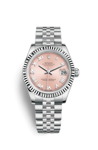 Rolex 178274-0077 : Datejust 31 Stainless Steel Fluted / Jubilee / Pink Roman