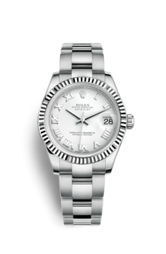 Rolex 178274-0082 : Datejust 31 Stainless Steel Fluted / Oyster / White - Roman