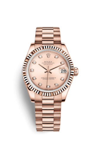 Rolex 178275f-0008 : Datejust 31 Everose Fluted / President / Pink Diamonds