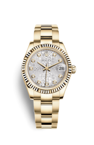 Rolex 178278-0031 : Datejust 31 Yellow Gold Fluted / Oyster / Silver Computer