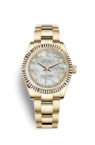 Rolex 178278-0041 : Datejust 31 Yellow Gold Fluted / Oyster / MOP Roman