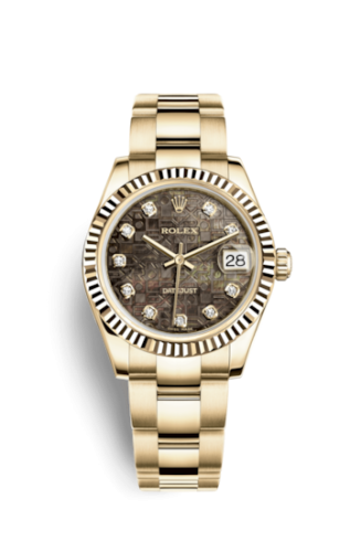 Rolex 178278-0075 : Datejust 31 Yellow Gold Fluted / Oyster / Black MOP Computer