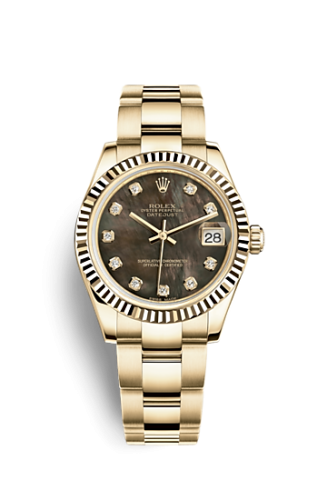 Rolex 178278-0113 : Datejust 31 Yellow Gold Fluted / Oyster / Black MOP