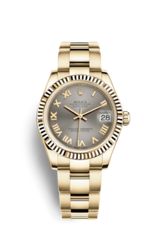 Rolex 178278-0136 : Datejust 31 Yellow Gold Fluted / Oyster / Steel Roman
