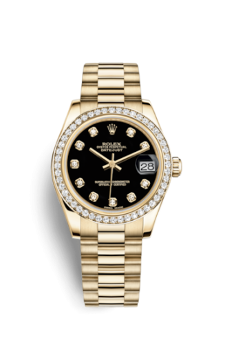 Rolex 178288-0011 : Datejust 31 Yellow Gold Diamond / President / Black Diamond