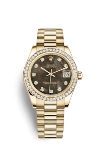 Rolex 178288-0045 : Datejust 31 Yellow Gold Diamond / President / Black MOP