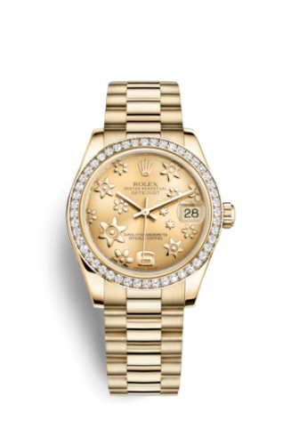 Rolex 178288-0049 : Datejust 31 Yellow Gold Diamond / President / Champagne Floral