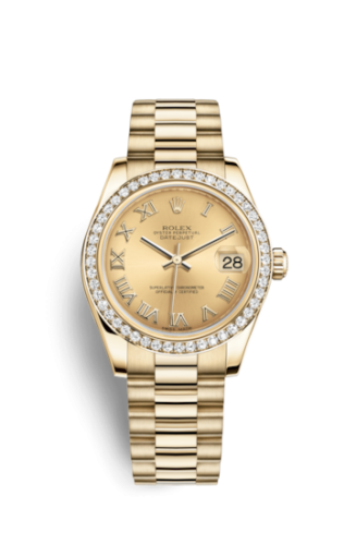 Rolex 178288-0051 : Datejust 31 Yellow Gold Diamond / President / Champagne Roman