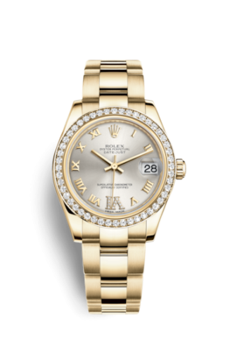 Rolex 178288-0067 : Datejust 31 Yellow Gold Diamond / Oyster / Silver Roman