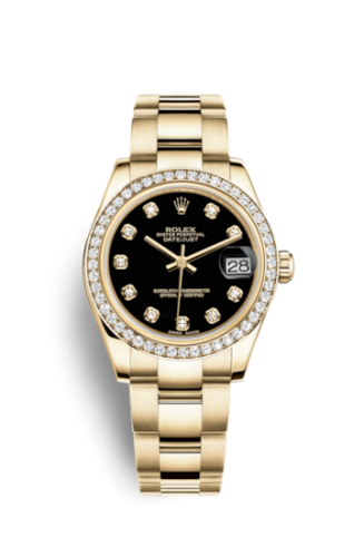 Rolex 178288-0071 : Datejust 31 Yellow Gold Diamond / Oyster / Black Diamond