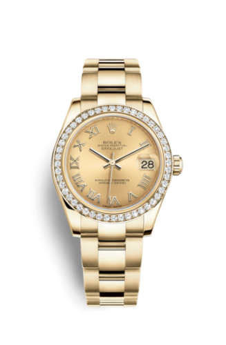 Rolex 178288-0077 : Datejust 31 Yellow Gold Diamond / Oyster / Champagne Roman
