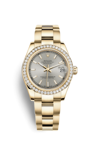 Rolex 178288-0083 : Datejust 31 Yellow Gold Diamond / Oyster / Silver