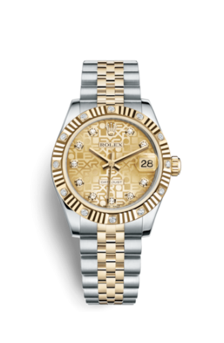 Rolex 178313-0030 : Datejust 31 Rolesor Fluted Diamond / Jubilee / Champagne Computer