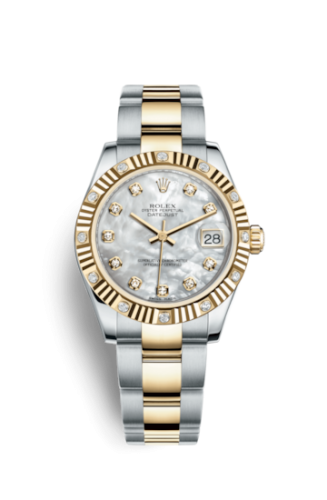 Rolex 178313-0032 : Datejust 31 Rolesor Yellow Fluted Diamond / Oyster / MOP