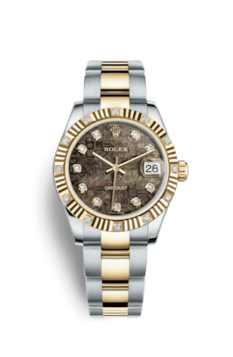 Rolex 178313-0054 : Datejust 31 Rolesor Yellow Fluted Diamond / Oyster / Black MOP Computer