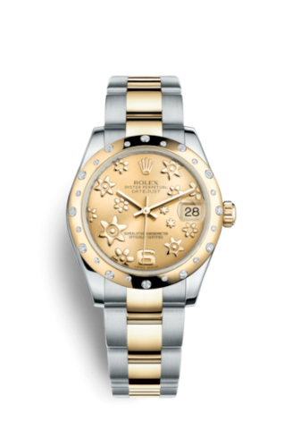 Rolex 178343-0003 : Datejust 31 Rolesor Yellow Domed Diamond / Oyster / Champagne Floral