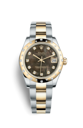 Rolex 178343-0008 : Datejust 31 Rolesor Yellow Domed Diamond / Oyster / Black MOP