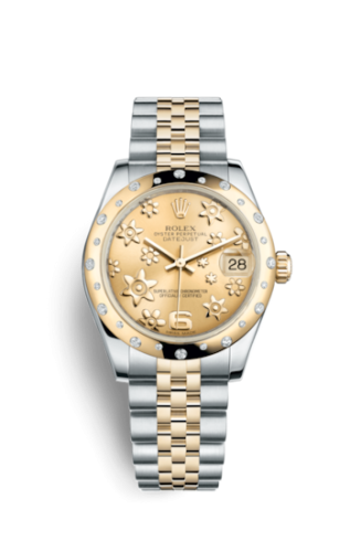 Rolex 178343-0013 : Datejust 31 Rolesor Yellow Domed Diamond / Jubilee / Champagne Floral