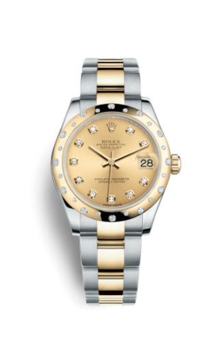 Rolex 178343-0020 : Datejust 31 Rolesor Yellow Domed Diamond / Oyster / Champagne Diamond