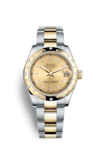Rolex 178343-0021 : Datejust 31 Rolesor Yellow Domed Diamond / Oyster / Champagne