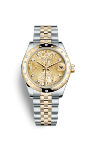 Rolex 178343-0053 : Datejust 31 Rolesor Yellow Domed Diamond / Jubilee / Champagne Computer