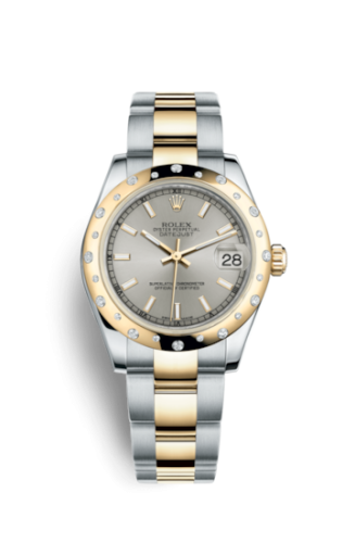 Rolex 178343-0055 : Datejust 31 Rolesor Yellow Domed Diamond / Oyster / Silver