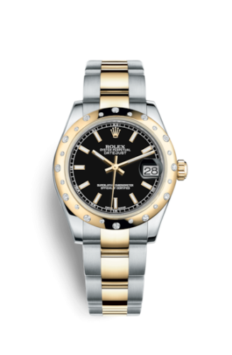 Rolex 178343-0059 : Datejust 31 Rolesor Yellow Domed Diamond / Oyster / Black