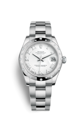 Rolex 178344-0028 : Datejust 31 Stainless Steel Domed Diamond / Oyster / White - Roman