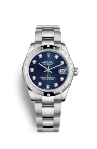 Rolex 178344-0029 : Datejust 31 Stainless Steel Domed Diamond / Oyster / Blue - Diamond