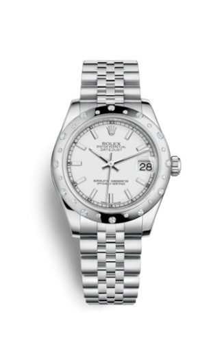 Rolex 178344-0045 : Datejust 31 Stainless Steel Domed Diamond / Jubilee / White