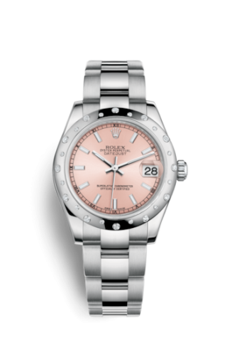 Rolex 178344-0052 : Datejust 31 Stainless Steel Domed Diamond / Oyster / Pink